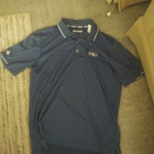 L Adidas Blue Mash Golf Course Polo Cimacool